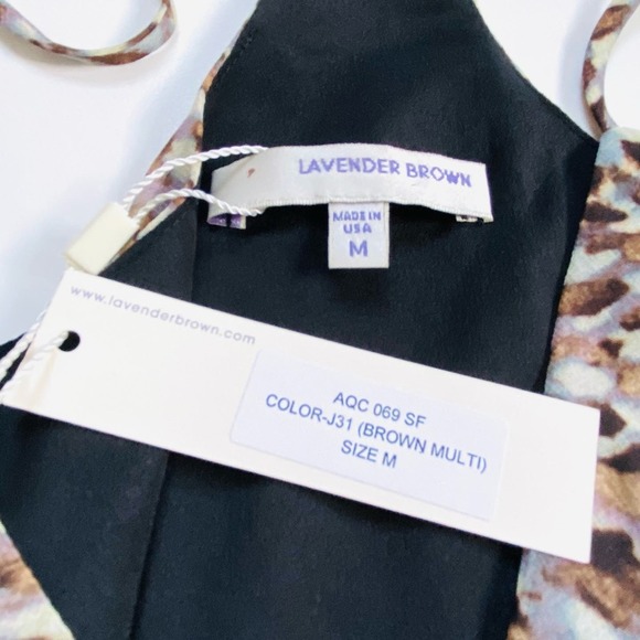 Lavendar Brown Sleeveless Cheetah Mini Dress - Picture 4 of 6